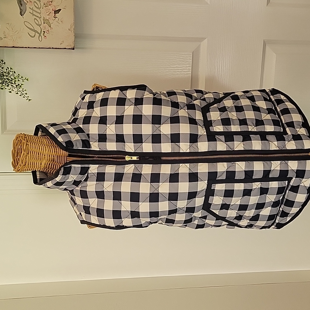 J Crew Buffalo Check Down Vest